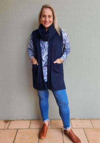 Evie Sleeveless Cardigan with Pockets