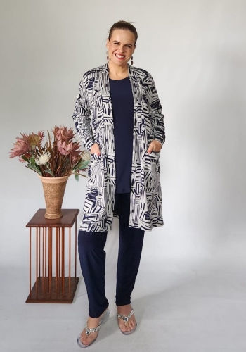 Madelyn Long Sleeve Cardigan with Pockets and Side Slits