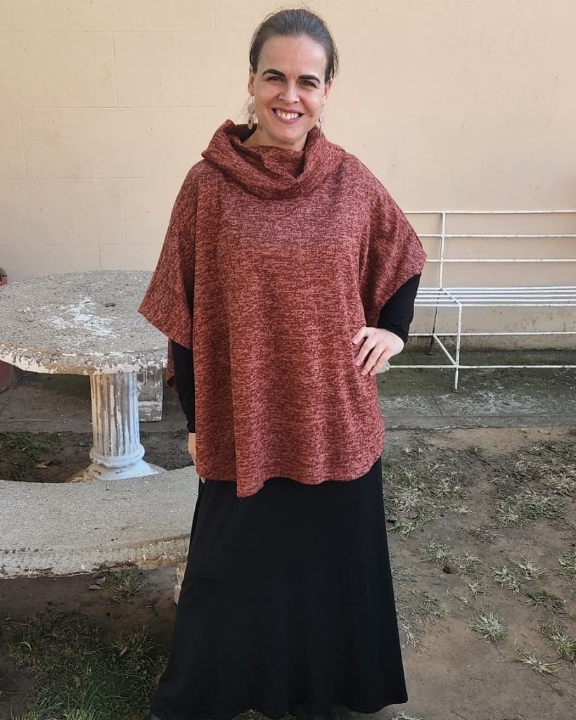 Donna Poncho with Roll-Neck - JS Creations