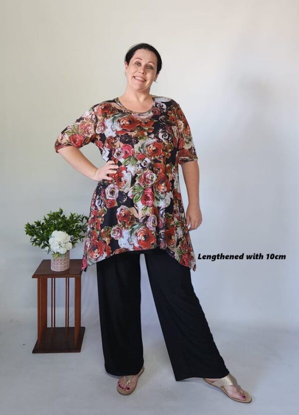 Ronel Top - Deep Curve Tunic with Side Slits - Image 3