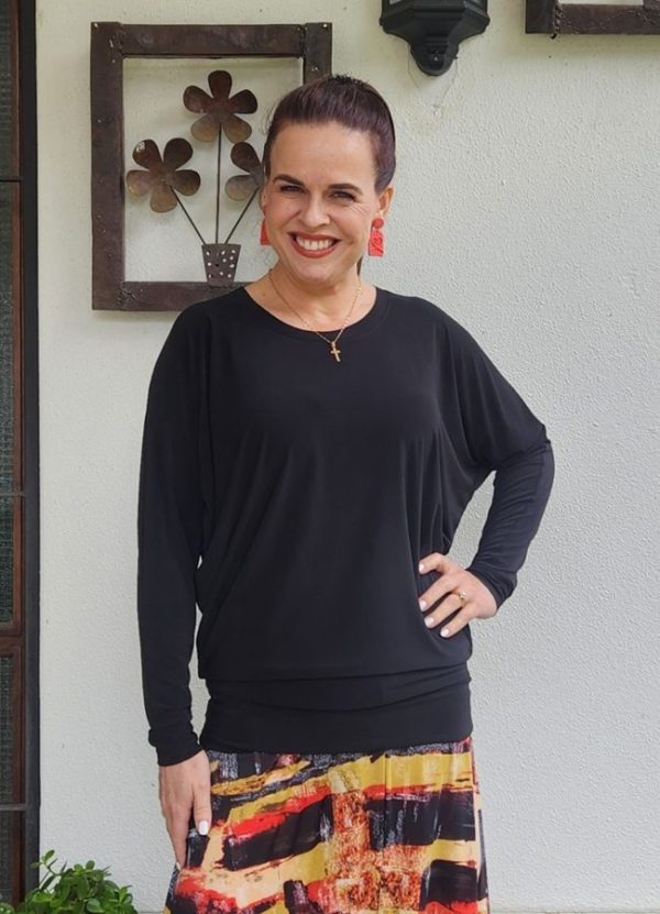 Shani Batwing Top with Waistband - Image 2