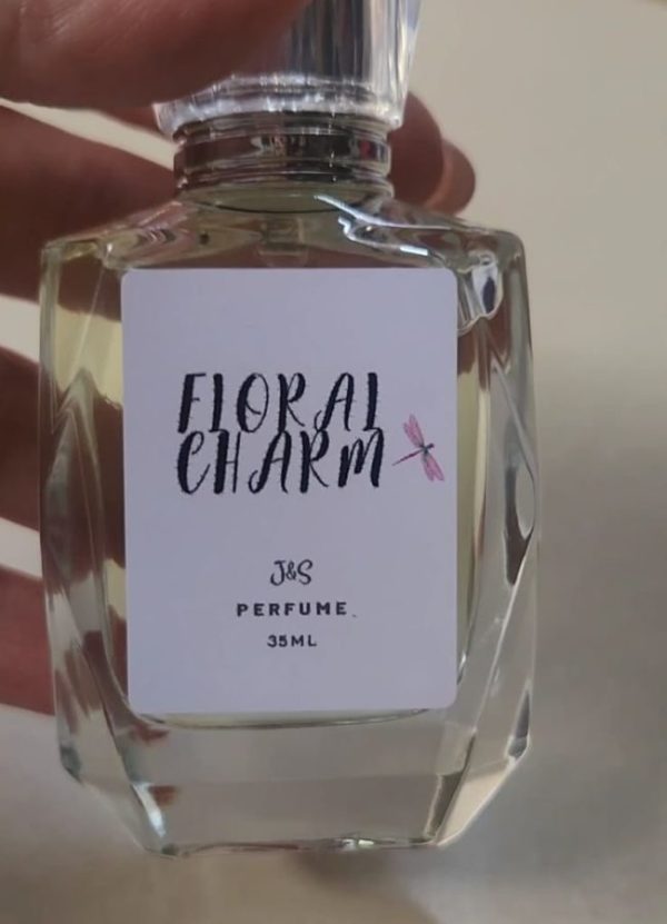 A 35ml Glass Bottle filled with Floral Charm Perfume by J&S Creations