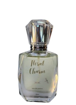 Floral Charm Eau de Parfum by J&S Creations – a 35ml perfume for her, inspired by the elegant floral bouquets of Dior J’adore, Miss Dior, and Givenchy Very Floral. A luxurious blend of jasmine, rose, lily-of-the-valley, ylang-ylang, and peony in a crystal-inspired glass bottle, crafted for lasting sophistication.
