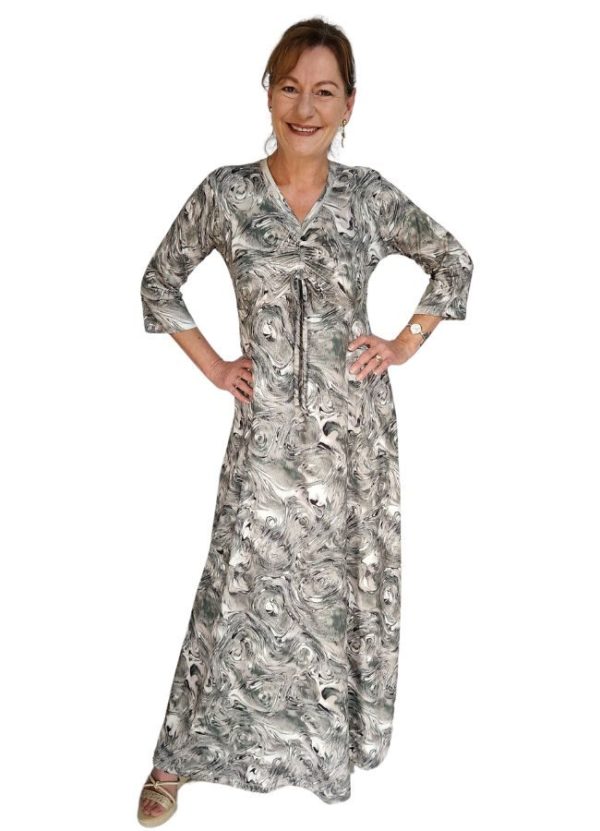 Nadia Ruched V-Neck Maxi Dress - Image 2