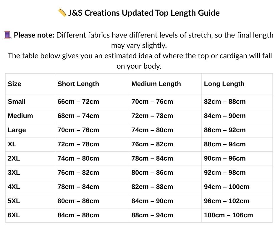 J&S Creations Updated Top Length Guide